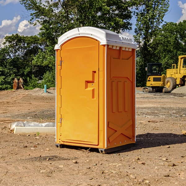 how often are the porta potties cleaned and serviced during a rental period in Harristown Illinois